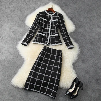 HIGH STREET 2020 New Designer Suit set Women's Plaid Tweed Jacket Skirt Set
HIGH STREET 2020 New Designer Suit set Women's Plaid Tweed Jacket Skirt Set