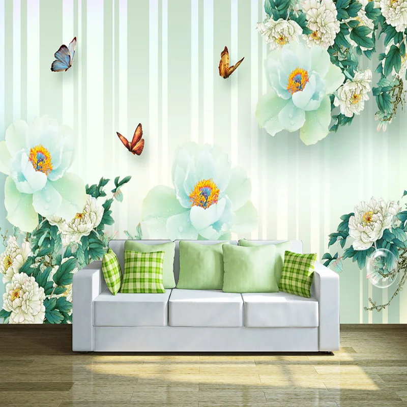 Modern-Fashion-Mural-Wallpaper-3D-Stereo-Peony-Butterfly-Flowers-Photo-Wall-Painting-Living-Room-TV-Sofa