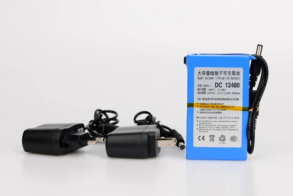 Portable DC 12V 4800mAh Rechargeable Lithium-ion Battery Cell with DC 12480 Power Charger Batteries EU/US Plug
Portable DC 12V 4800mAh Rechargeable Lithium-ion Battery Cell with DC 12480 Power Charger Batteries EU/US Plug