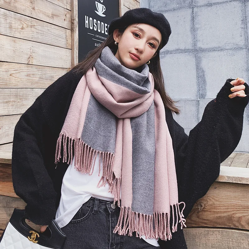 New style scarf female Korean version dual-use two-color long student autumn and winter warm shawl cold imitation cashmere
New style scarf female Korean version dual-use two-color long student autumn and winter warm shawl cold imitation cashmere
