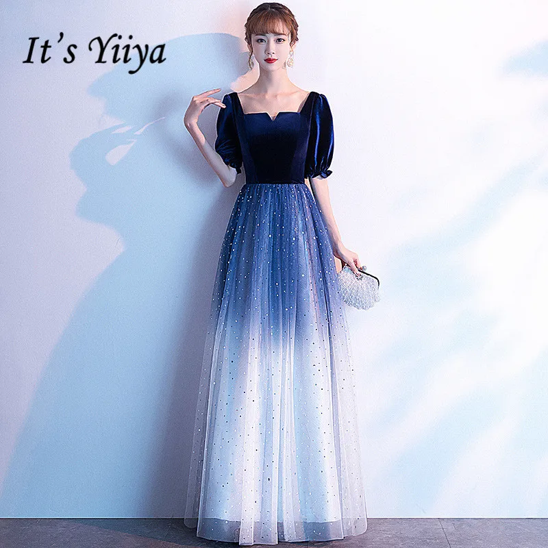 Evening Dresses It's Yiiya AR313 Gradient Navy Blue Shining Evening Dress Long Square Collar Sparkling Sequin Robe De Soiree
Evening Dresses It's Yiiya AR313 Gradient Navy Blue Shining Evening Dress Long Square Collar Sparkling Sequin Robe De Soiree