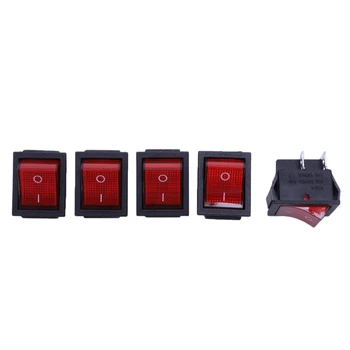 5 x Red Illuminated Light On/Off DPST Boat Rocker Switch 16A/250V 20A/125V AC 
5 x Red Illuminated Light On/Off DPST Boat Rocker Switch 16A/250V 20A/125V AC