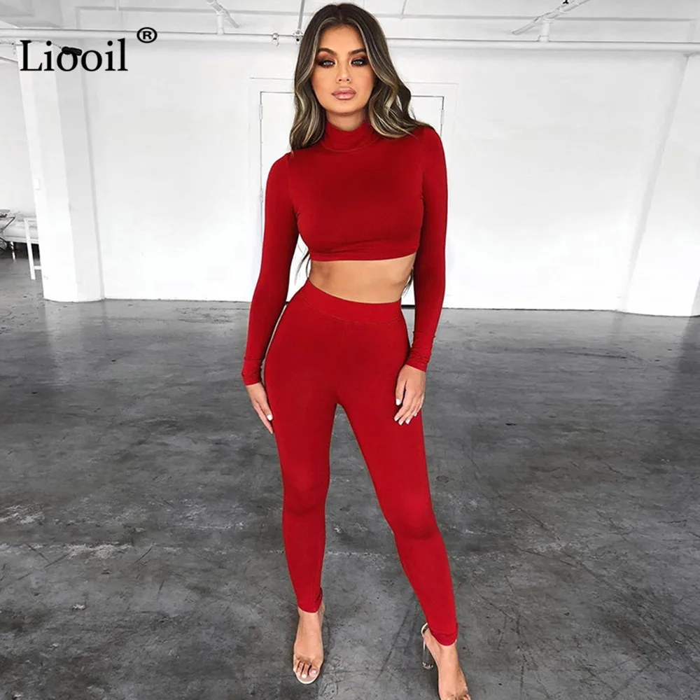 Liooil Black Two Piece Tight Set Women Sexy Club Outfits Autumn Winter Full Sleeve Turtleneck Short Tshirt Top Long Pencil Pants
Liooil Black Two Piece Tight Set Women Sexy Club Outfits Autumn Winter Full Sleeve Turtleneck Short Tshirt Top Long Pencil Pants