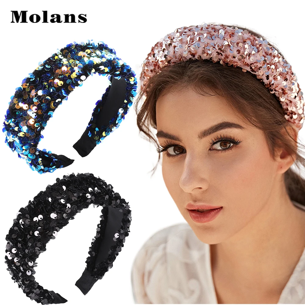 Женская повязка на голову MOLANS модная Блестящая декоративная элегантный ободок