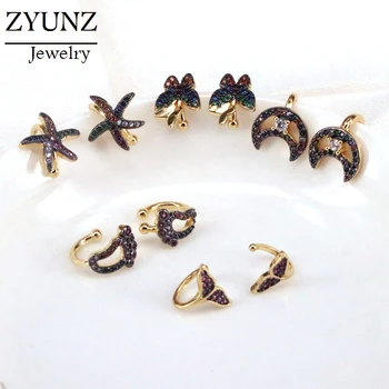 5 Pairs, Gold Plating Rainbow cz butterfly /starfish/feet/moon cuff Earring Statement Women Trendy Wedding Jewelry Party Gift 
5 Pairs, Gold Plating Rainbow cz butterfly /starfish/feet/moon cuff Earring Statement Women Trendy Wedding Jewelry Party Gift