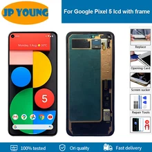 Ensemble écran tactile LCD avec châssis de remplacement, 6.0 pouces, pour HTC Google Pixel 5 Pixel5 GD1YQ GTT9Q, Original=