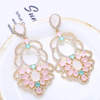 Luxury Jewelry Large Hollow Flower Earrings New Color Zirconia Beautiful Style Women Plating Drop Earrings XIUMEIYIZU Brand Hot
Luxury Jewelry Large Hollow Flower Earrings New Color Zirconia Beautiful Style Women Plating Drop Earrings XIUMEIYIZU Brand Hot