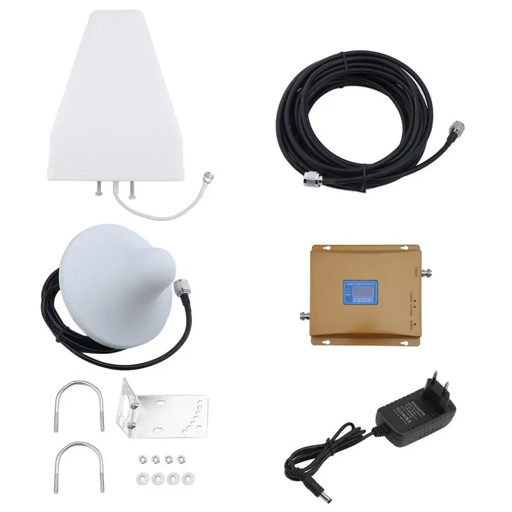 900Mhz 2100MHZ Dual Band LCD Display Mobile Cell Phone Signal Amplifier Phone Signal Booster Repeater Set
900Mhz 2100MHZ Dual Band LCD Display Mobile Cell Phone Signal Amplifier Phone Signal Booster Repeater Set