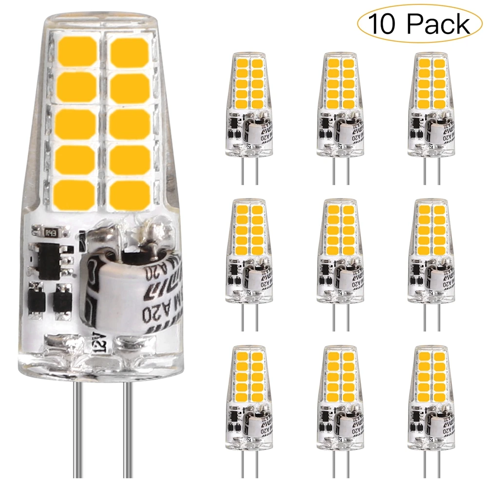 LEDGLE 10Pcs 3.5W G4 LED Light Bulb AC/DC 12V 350LM LED Lamp 2700K 35W Halogen Equivalent for Landscape Chandelier Home Lighting
LEDGLE 10Pcs 3.5W G4 LED Light Bulb AC/DC 12V 350LM LED Lamp 2700K 35W Halogen Equivalent for Landscape Chandelier Home Lighting