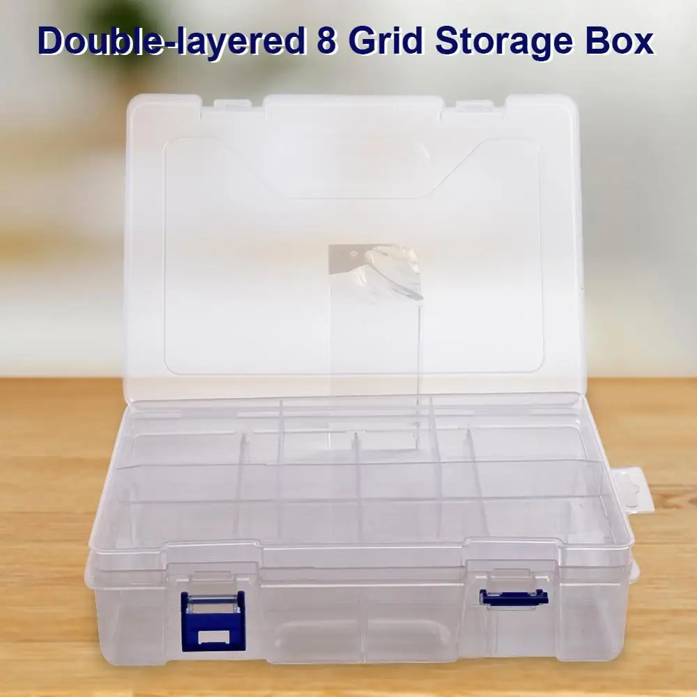 Detachable Double Layer Jewelry Box Clear Jewelry case 8 Grid Storage Container Plastic Boxes Multi Purpose Storage Box Organize
Detachable Double Layer Jewelry Box Clear Jewelry case 8 Grid Storage Container Plastic Boxes Multi Purpose Storage Box Organize