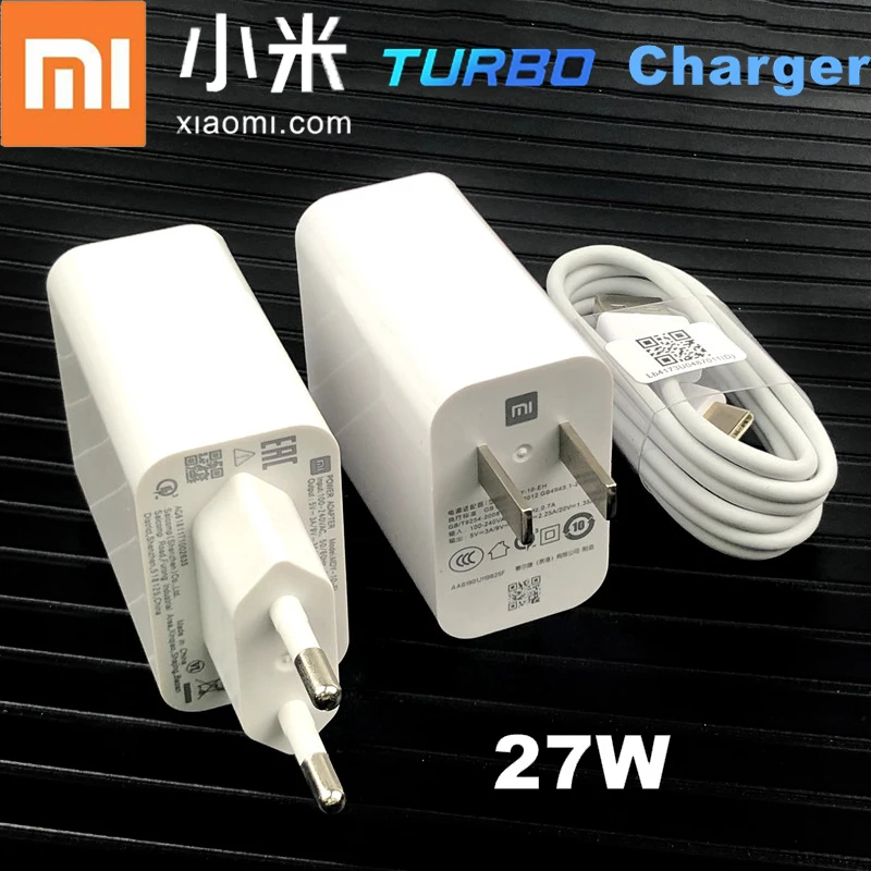 Оригинальное быстрое зарядное устройство Xiaomi Mi 10 27 Вт QC 4 0 адаптер Usb Type C кабель