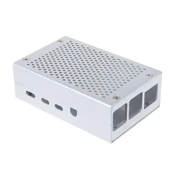 1Set Aluminum Case Metal Protective Enclosure for Raspberry Pi 4 Model B Kit
