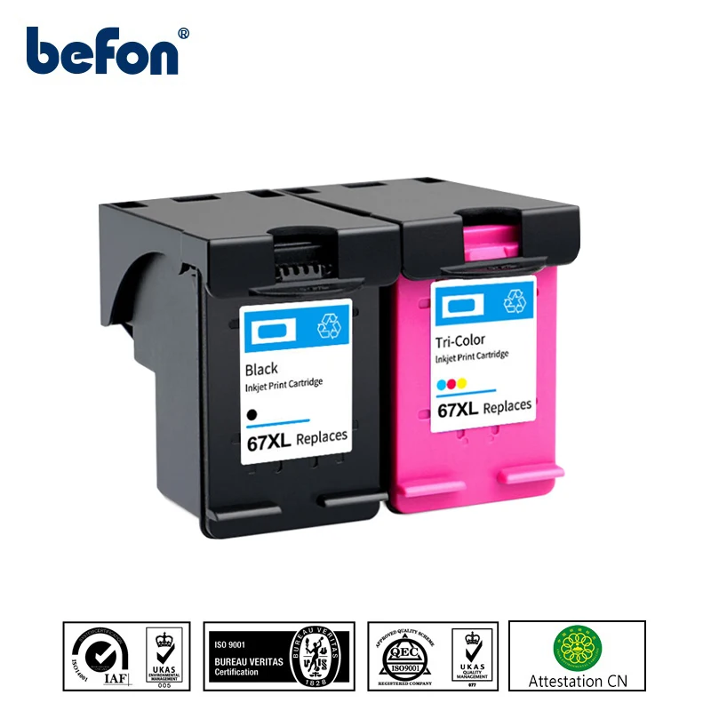 befon 67XL Refilled Ink Cartridge Replacement for HP 67 XL HP67 DeskJet Plus 2732 2755 4152 4155 4158 Envy 6052 6058 6075
befon 67XL Refilled Ink Cartridge Replacement for HP 67 XL HP67 DeskJet Plus 2732 2755 4152 4155 4158 Envy 6052 6058 6075