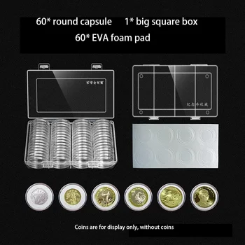 60/100 Pcs Transparent Coin Storage Box 20/25/27/30mm Round Coin Capsules Containers Clear Coin Protector Case Coin Collection
60/100 Pcs Transparent Coin Storage Box 20/25/27/30mm Round Coin Capsules Containers Clear Coin Protector Case Coin Collection