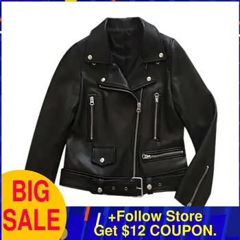 2020 Black Women Motorcycle Style Short Leather Jacket Large Size XXXL Genuine Thin Sheepskin Spring Slim Fit Biker's Coat
2020 Black Women Motorcycle Style Short Leather Jacket Large Size XXXL Genuine Thin Sheepskin Spring Slim Fit Biker's Coat