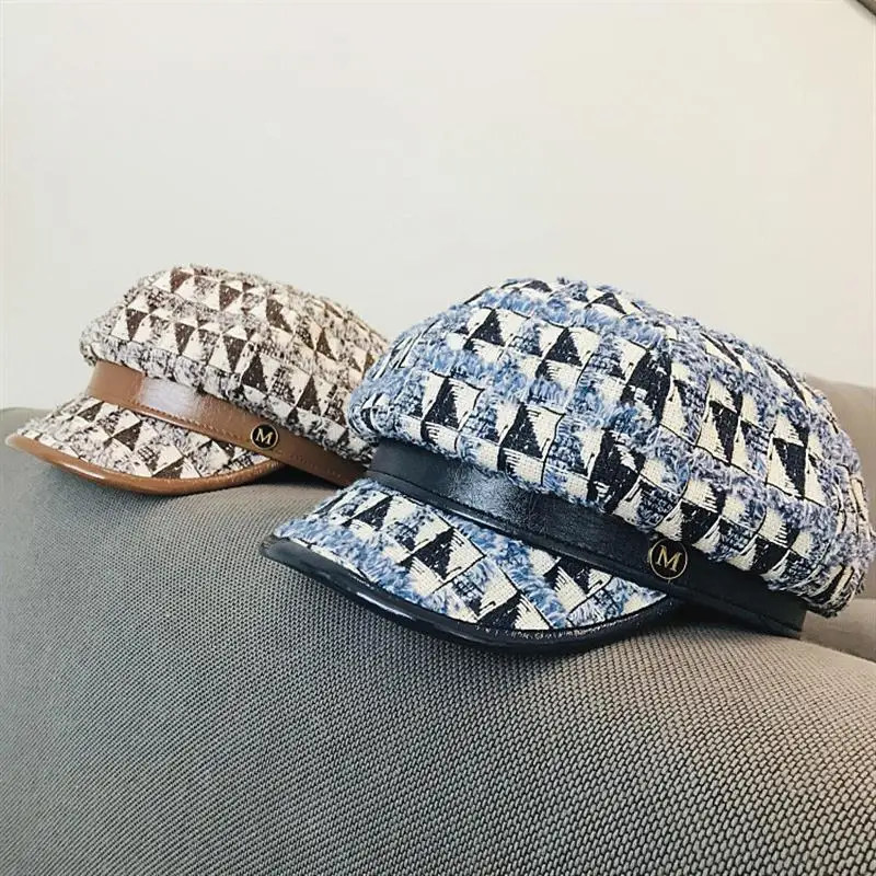 Waliicorners Cap Women PU Belt Octagonal Cap Spring Autummn Girl Beret Caps Vintage Plaid Hat Female Casual Bone Gorras Painter Hat 13 H27c2caa593334c73a75a0b88f624c7a6l