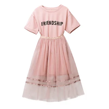 BINIDUCKLING 2020 Summer Kids Girls Dress Pink O-Neck Letter Mash Design Girls Dresses For 4T-9T Children Girls Dress Clothes
BINIDUCKLING 2020 Summer Kids Girls Dress Pink O-Neck Letter Mash Design Girls Dresses For 4T-9T Children Girls Dress Clothes