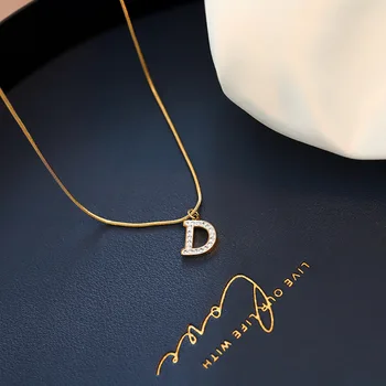 Korean-style Full of Crystals Lettered D Titanium Steel Necklace Women's Non-mainstream Design Sweet Elegant Choker Simple Normc
Korean-style Full of Crystals Lettered D Titanium Steel Necklace Women's Non-mainstream Design Sweet Elegant Choker Simple Normc