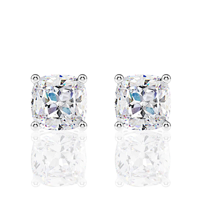 925 sterling silver Exquisite 6*6MM Sparkling AAAAA+ Zircon stud earrings for women Top quality Ladies Wedding party jewelry