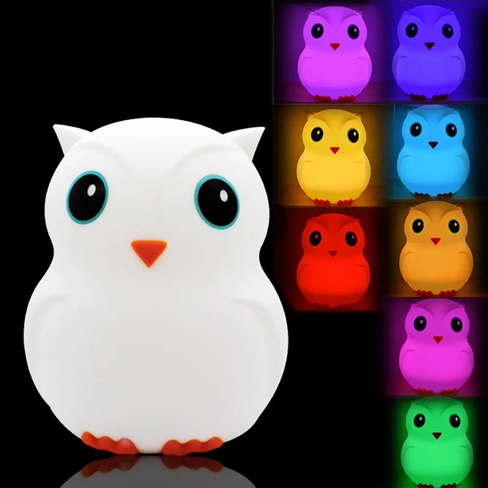 Owl LED Night Light Touch Sensor 9 Colors Silicone Bird Table Lamp USB Battery Powered Bedside Lamp for Children Kids Baby Gift
Owl LED Night Light Touch Sensor 9 Colors Silicone Bird Table Lamp USB Battery Powered Bedside Lamp for Children Kids Baby Gift