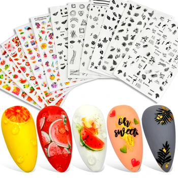 YWK 3D Summer Fruit Slider on Nails Letter Sticker Decals Flamingo Design Adhesive Manicure Tips Nail Art Decorations
YWK 3D Summer Fruit Slider on Nails Letter Sticker Decals Flamingo Design Adhesive Manicure Tips Nail Art Decorations