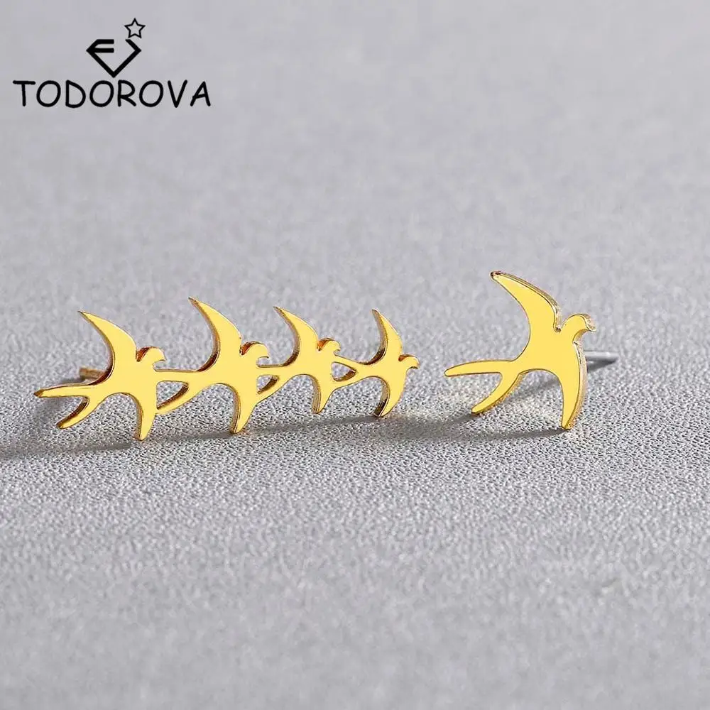 Todorova Cute Asymmetric Flock of Birds Earring Lovely Swallow Animal Stud Earrings for Women Kids Jewelry Gift boucle d'oreille
Todorova Cute Asymmetric Flock of Birds Earring Lovely Swallow Animal Stud Earrings for Women Kids Jewelry Gift boucle d'oreille