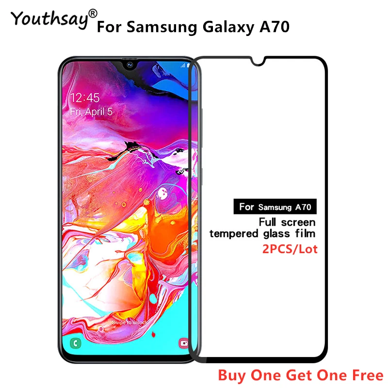 Фото For Samsung Galaxy A70 Glass Screen Protector 2PCS Full Glue Cover Film for | Мобильные телефоны и аксессуары