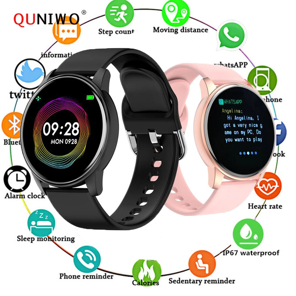 

2020 Q5P Heart Rate Blood Pressure Oxygen Smart Watch Men and Women IP67 Waterproof Sports Path Weather Forecast SmartWatch