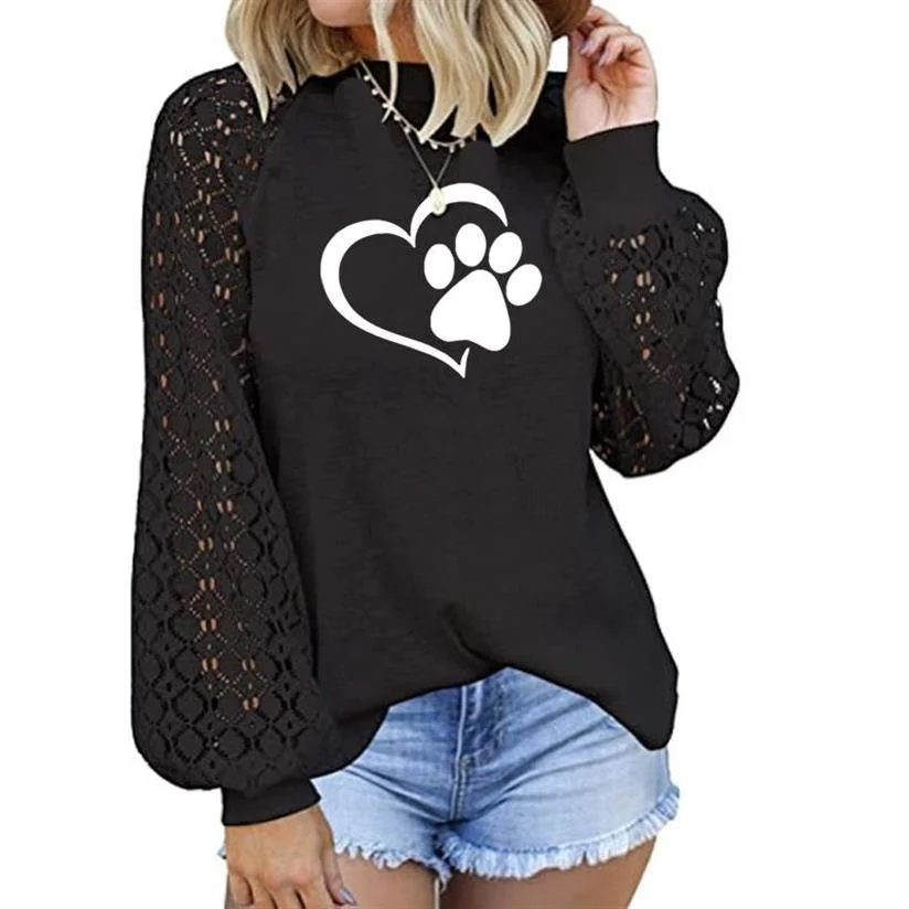 Dog Cat Paw Heart Blouse Women Vintage Clothes Lace Stitching Puff Long-sleeved Casual Loose Shirt Daily Tops Vetement Femme
Dog Cat Paw Heart Blouse Women Vintage Clothes Lace Stitching Puff Long-sleeved Casual Loose Shirt Daily Tops Vetement Femme