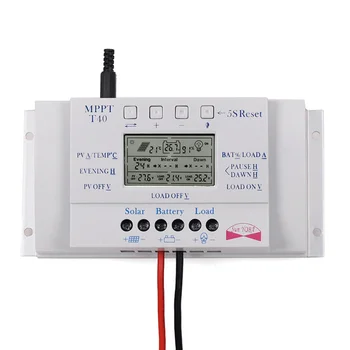 40A MPPT T40 Solar Charge Regulator 12V 24V Auto LCD Display Controller with Load Dual Timer Control for Street Light System
40A MPPT T40 Solar Charge Regulator 12V 24V Auto LCD Display Controller with Load Dual Timer Control for Street Light System