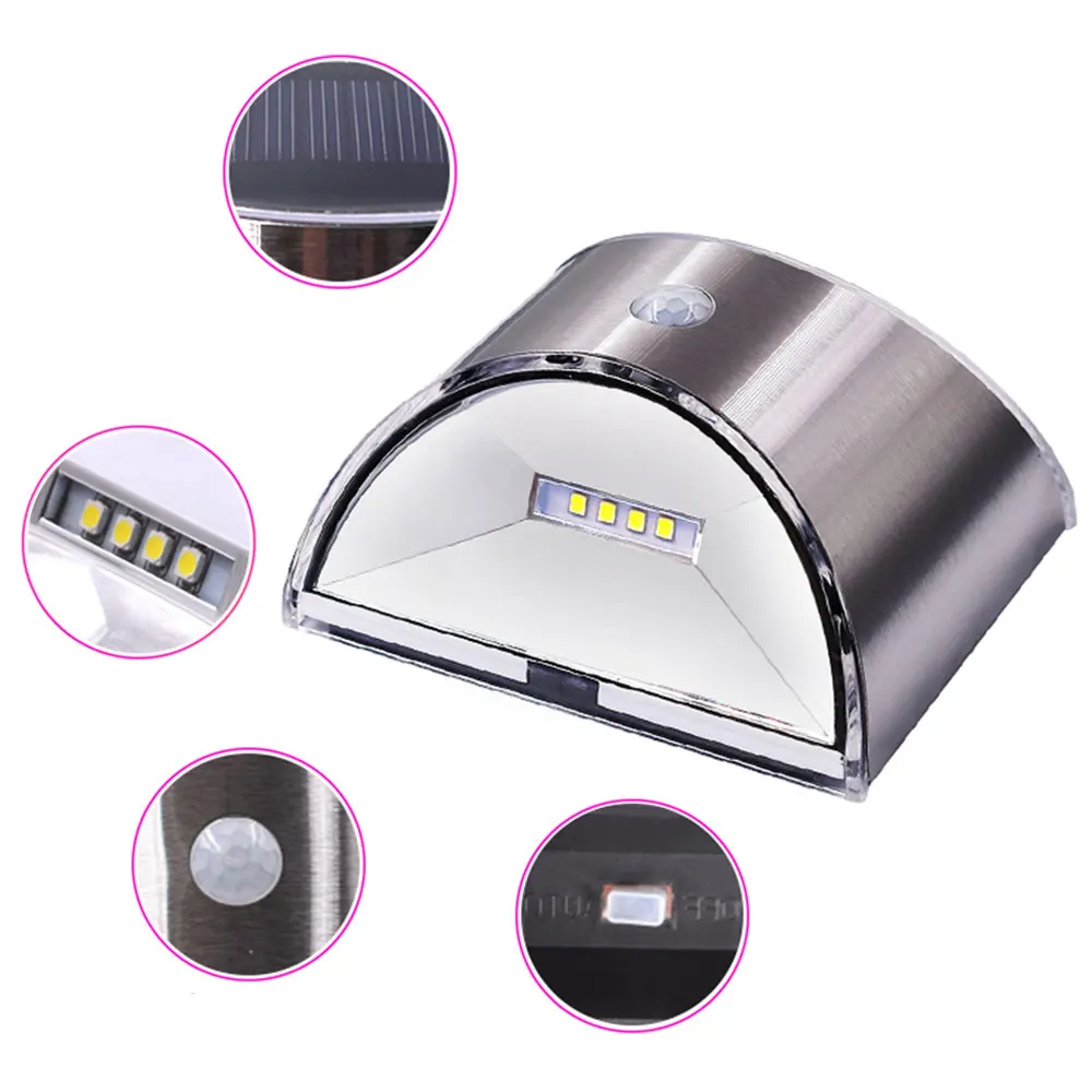 Stainless Steel 4 LED Solar Powered Lamp PIR Motion Sensor Waterproof Security Lighting For Outdoor Garden Wall Fence New O10
Stainless Steel 4 LED Solar Powered Lamp PIR Motion Sensor Waterproof Security Lighting For Outdoor Garden Wall Fence New O10
