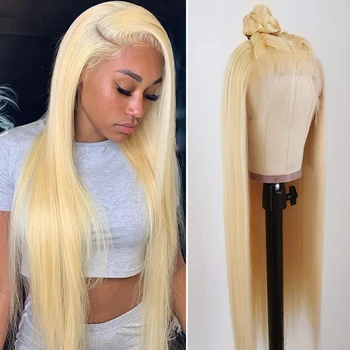 Glueless 13x4 Frontal Human Hair Wigs 613 Transparent Lace Front Wig 28 30 Inch blonde Brazilian Straight Bob Pre Plucked Virgin
Glueless 13x4 Frontal Human Hair Wigs 613 Transparent Lace Front Wig 28 30 Inch blonde Brazilian Straight Bob Pre Plucked Virgin