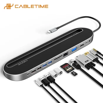 CABLETIME USB C HUB Docking to USB 3.0 HDMI SD Card Reader LAN Adapter Dock for Macbook Air Dell Acer USB Docking C349
CABLETIME USB C HUB Docking to USB 3.0 HDMI SD Card Reader LAN Adapter Dock for Macbook Air Dell Acer USB Docking C349