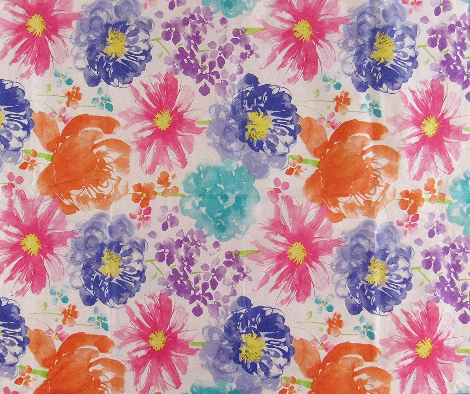 

Watercolor Wildflowers Abstract Vinyl Flannel Back Tablecloth