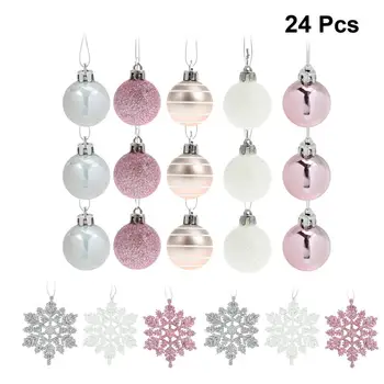 24Pcs Silver Pink Christmas Snowflake Shaped Set Christmas Decorations Christmas Ball Snowflake Pendant Set Xmas New Year Decor
24Pcs Silver Pink Christmas Snowflake Shaped Set Christmas Decorations Christmas Ball Snowflake Pendant Set Xmas New Year Decor