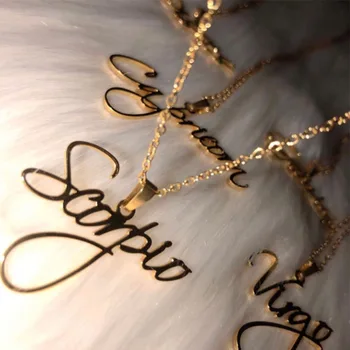 New Personalized Customize Cursive Nameplate Script Name Necklace Choker Customized Handmade Nameplate Necklaces Birthday Gift