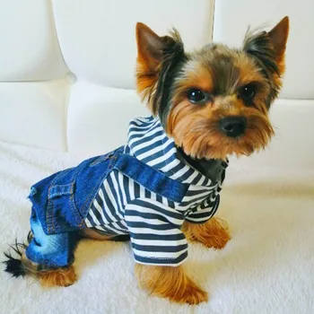 Denim Dog Jacket Stripe Dog Jumpsuit Fashion Cowboy Suit Chihuahua Jeans Vest Spring Rompers Clothes for Pugs Yorkshire Poodle
Denim Dog Jacket Stripe Dog Jumpsuit Fashion Cowboy Suit Chihuahua Jeans Vest Spring Rompers Clothes for Pugs Yorkshire Poodle
