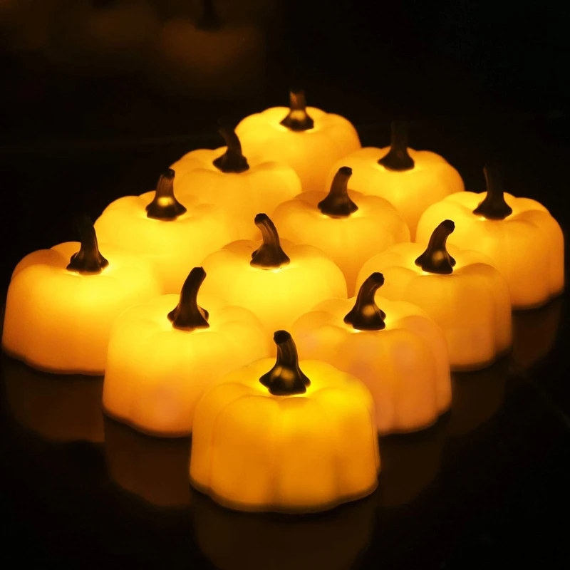 Fashion-12 Pcs Orange Pumpkin Tealights 3D Pumpkin Flameless Candle Light Battery Operated LED Tea Lights for Halloween Christma
Fashion-12 Pcs Orange Pumpkin Tealights 3D Pumpkin Flameless Candle Light Battery Operated LED Tea Lights for Halloween Christma