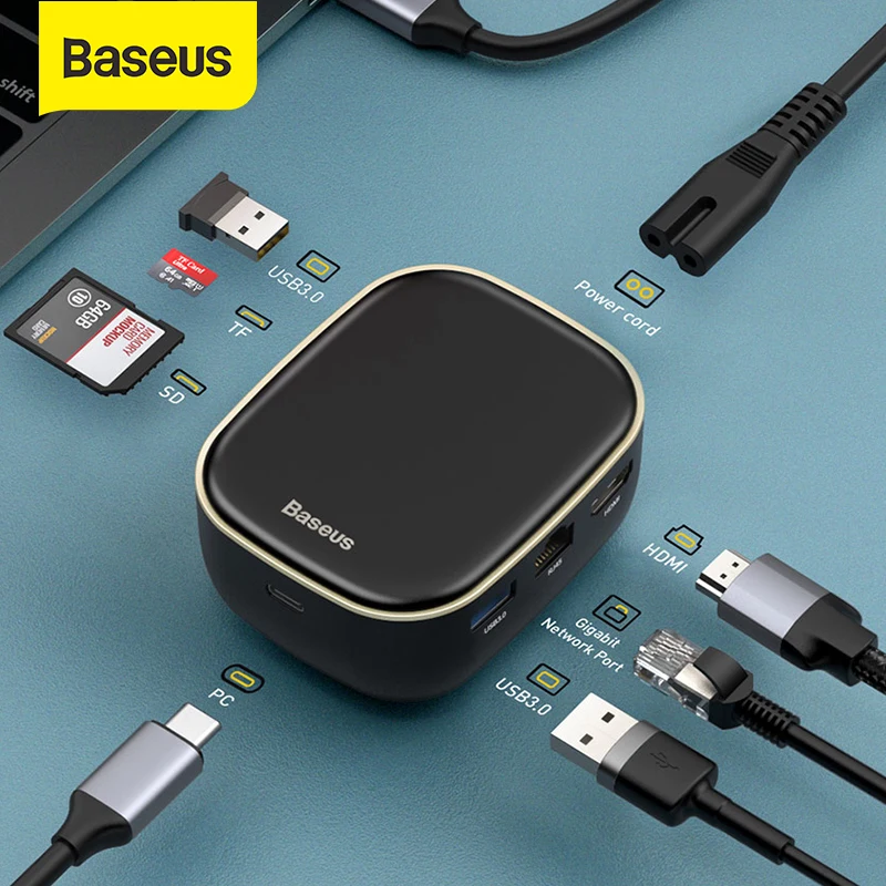 USB-концентратор Baseus на 6 портов USB 3 0 с поддержкой быстрой зарядки | Компьютеры и