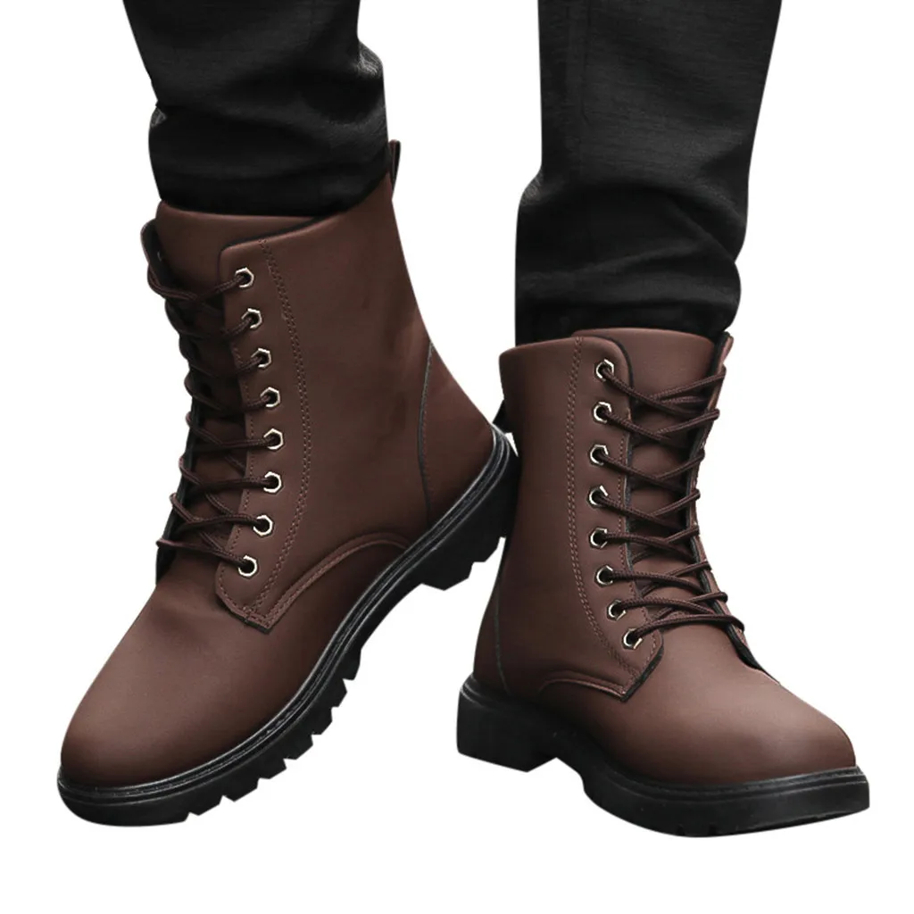 Eillysevens Men's British Style Leather Boots Non-Slip Wear-Resistant High-Cut Tooling Boots zapatos de hombre 2019#q45
Eillysevens Men's British Style Leather Boots Non-Slip Wear-Resistant High-Cut Tooling Boots zapatos de hombre 2019#q45