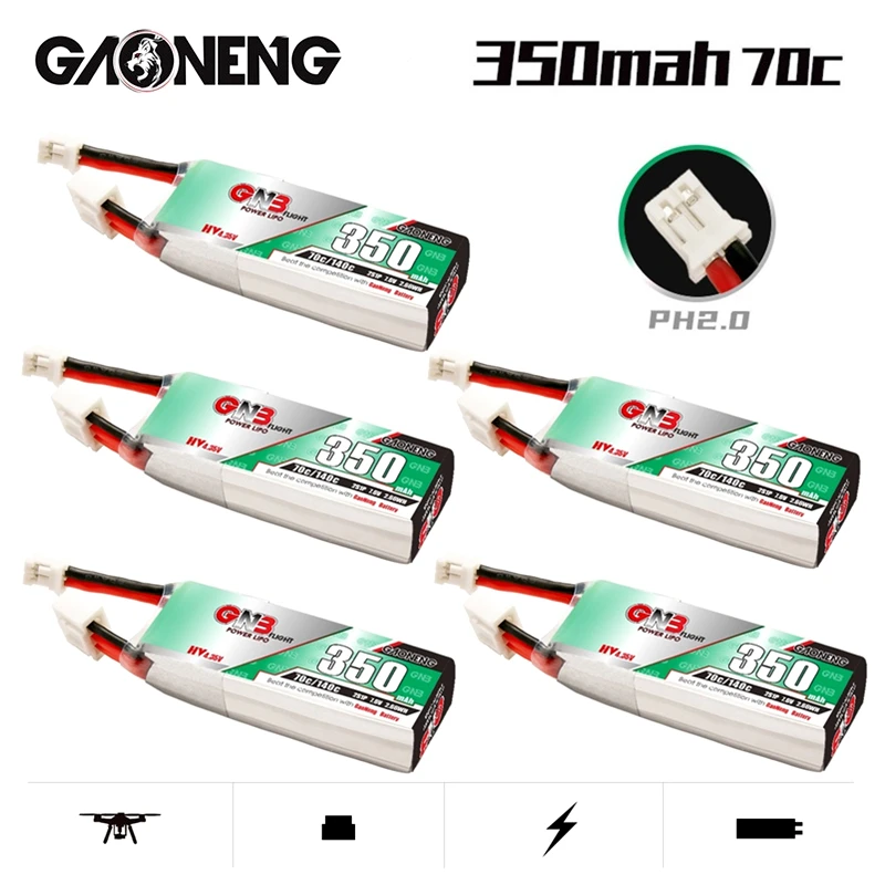 1-10 шт Gaoneng GNB 350mah HV Lipo батарея 2S 7 6 V 70C/140C PH2.0 разъем для Emax Tinyhawk S четырехосный Крытый