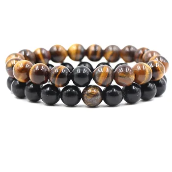 Women's Beads Bracelets Yellow Tiger Eye Black Obsidian Round Buddha Beads Bracelets Gift for Female's Men Fine Jewelry
Women's Beads Bracelets Yellow Tiger Eye Black Obsidian Round Buddha Beads Bracelets Gift for Female's Men Fine Jewelry