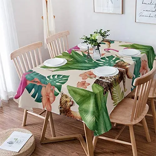 Tropical Palm Leaves Tables Cover for Kitchen Dining Banquet Parties Flamingos and Leopard
Tropical Palm Leaves Tables Cover for Kitchen Dining Banquet Parties Flamingos and Leopard