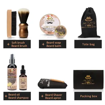 Beard Oil Balm Brush Shaver Apron Shampoo Soap Storage Grooming Care Kit 667D 
Beard Oil Balm Brush Shaver Apron Shampoo Soap Storage Grooming Care Kit 667D