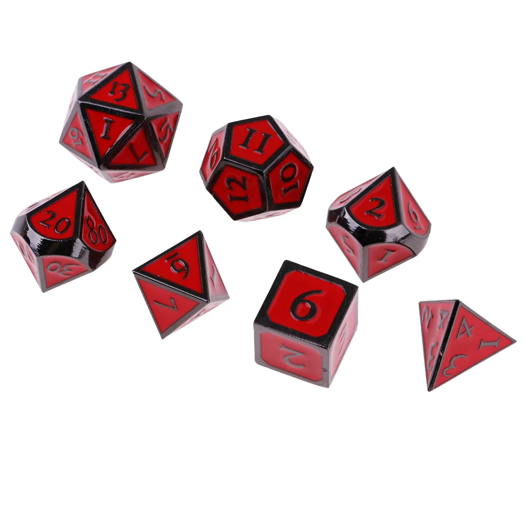 New D&D Dice Board Game set of 7 sided die D4 D6 D8 D10 D12 D20 Red New D&D Dice Board Game set of 7 sided die D4 D6 D8 D10 D12 D20 Red