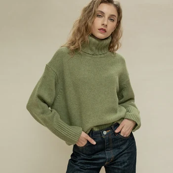 Woman 100% Real Wool Winter Sweater Street Simple Women's Turtleneck Chunky Knit Sweater Warm Sweaters Ladies Kazak Bayan Zjt815
Woman 100% Real Wool Winter Sweater Street Simple Women's Turtleneck Chunky Knit Sweater Warm Sweaters Ladies Kazak Bayan Zjt815