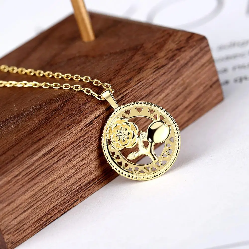 E Jewelry 925 sterling silver Round gold color Carving Rose coin necklace for women Retro fashion jewelry style Necklaces 2019
E Jewelry 925 sterling silver Round gold color Carving Rose coin necklace for women Retro fashion jewelry style Necklaces 2019