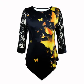 Women Shirts Spring Casual Tops Irregular Hem Striped Loose Shirts 3/4 Sleeves Autumn Shirt Women Blouse Round Neck Top
Women Shirts Spring Casual Tops Irregular Hem Striped Loose Shirts 3/4 Sleeves Autumn Shirt Women Blouse Round Neck Top