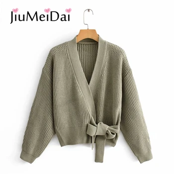 JiuMeiDai V-Neck Lace-up Cardigans Sweater Women Spring Autumn Office Lady Jumper Clothing High Quality Plus Size Loose Outwear
JiuMeiDai V-Neck Lace-up Cardigans Sweater Women Spring Autumn Office Lady Jumper Clothing High Quality Plus Size Loose Outwear