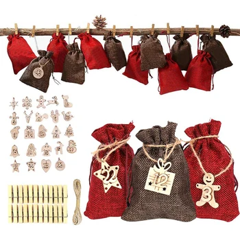 Christmas Countdown Calendar Bag for Filling DIY Advent Calendar Set with Drawstring Resusable for Christmas UD88
Christmas Countdown Calendar Bag for Filling DIY Advent Calendar Set with Drawstring Resusable for Christmas UD88